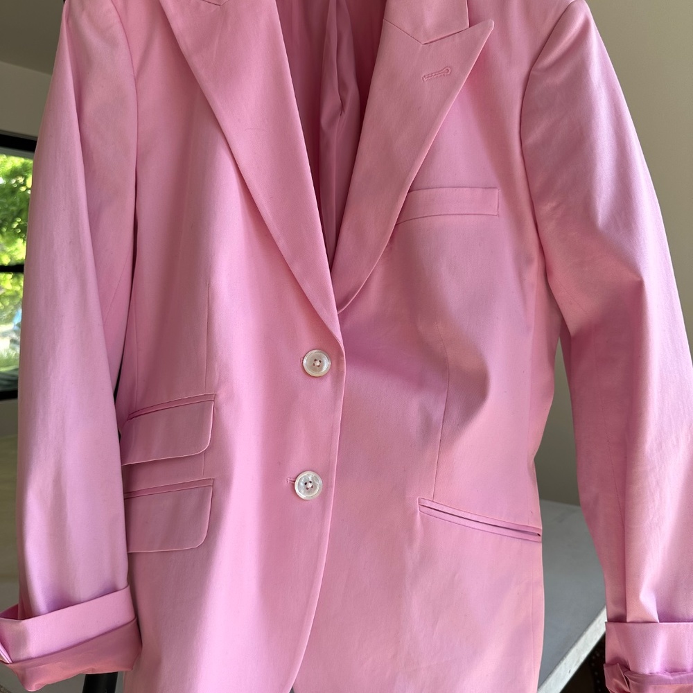 brooks brothers pink sateen blazer  12